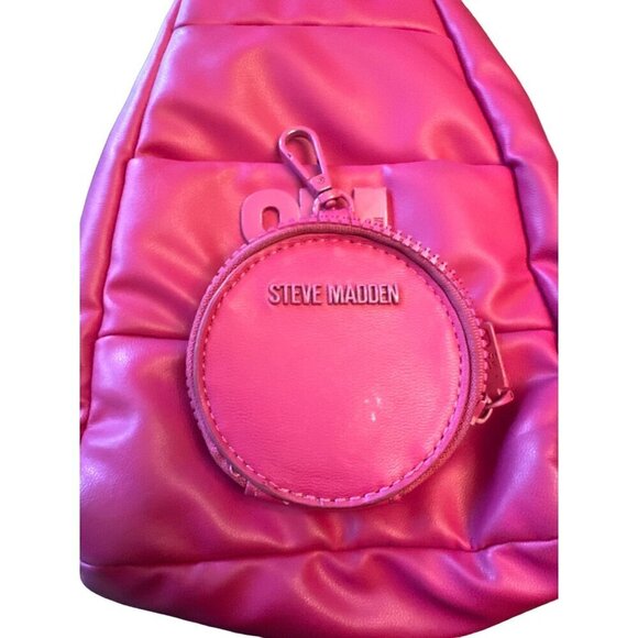 Steven Madden Pink Sling Backpack With Zip Pockets & Adjustable Strap - Picture 7 of 9